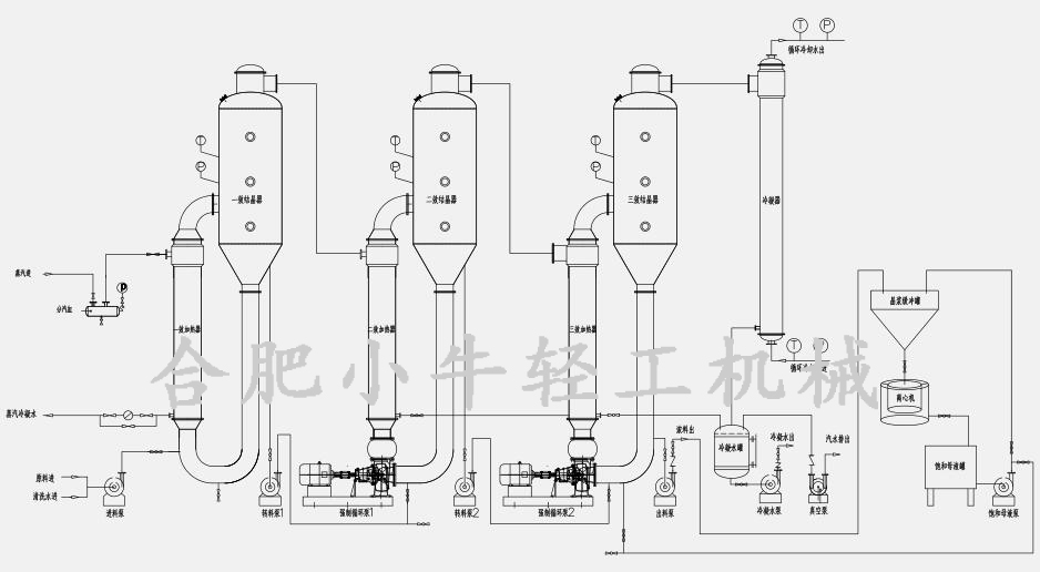 三效强制循环废水蒸发结晶器